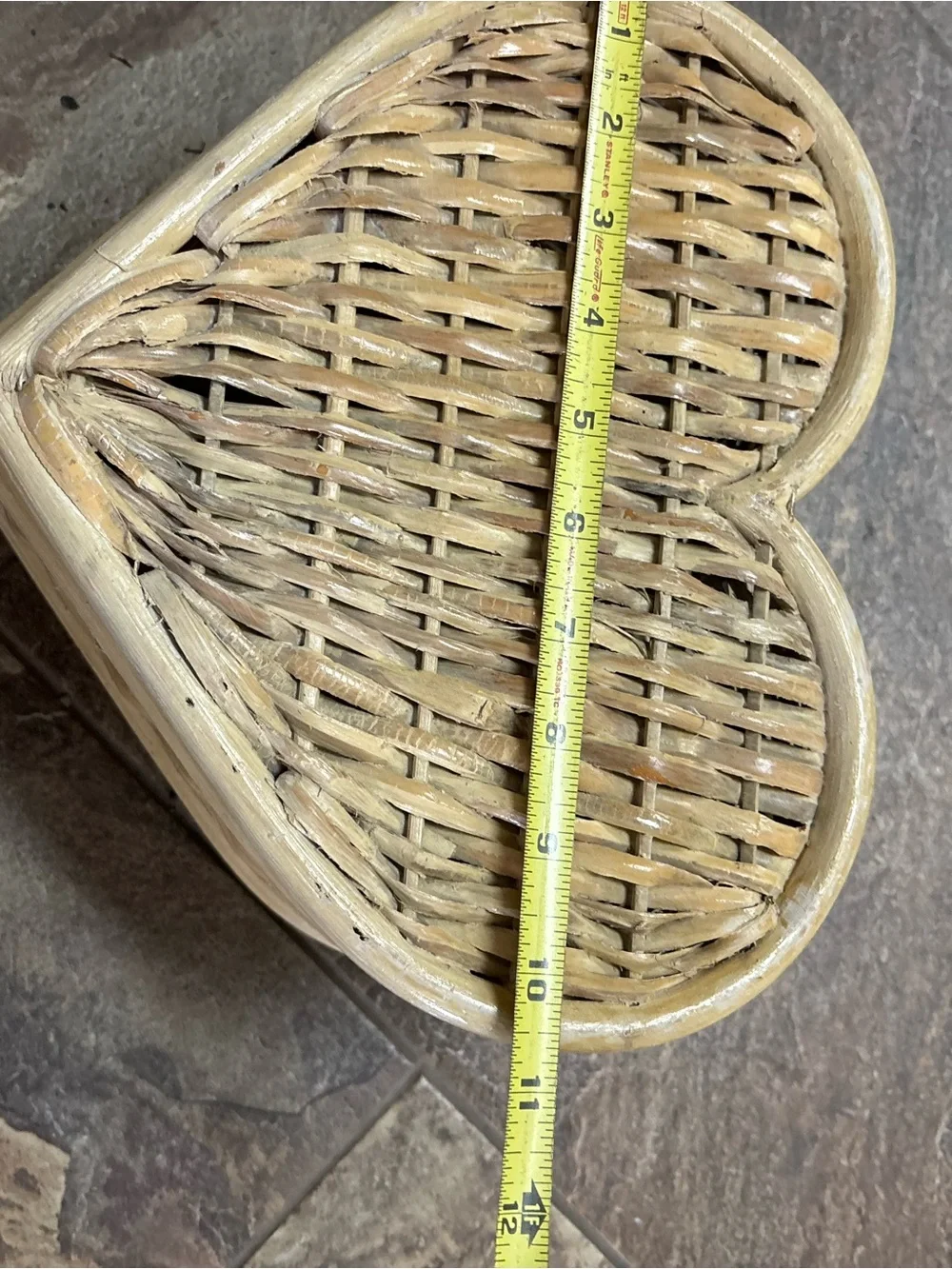 Woven Heart Shaped Decorative Basket - Natural Beige